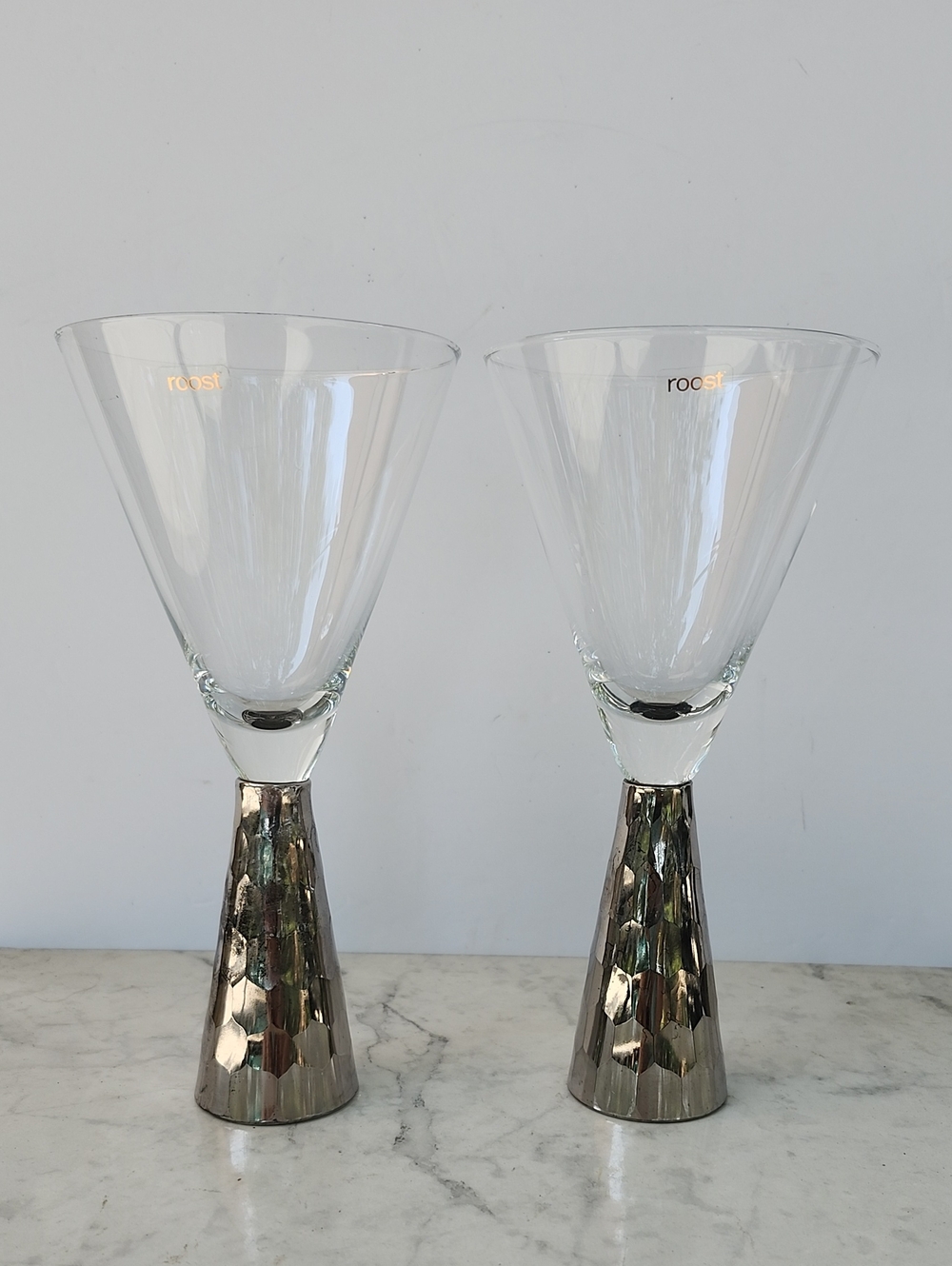 ROOST SET OF 2 CRYSTAL CHAMPAGNE FLUTES